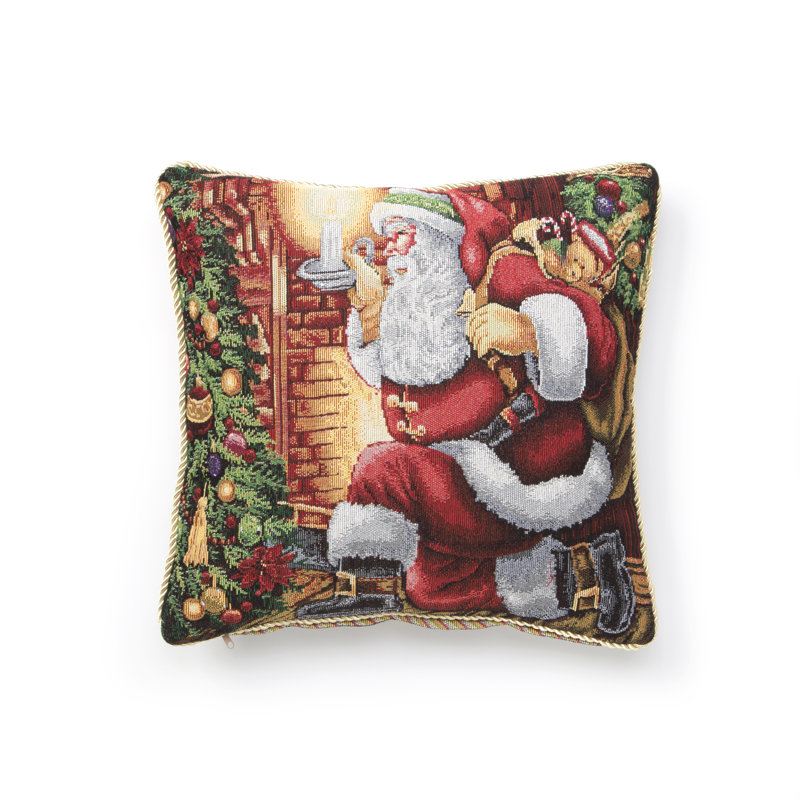 Seasonal Santa Claus Reversible Throw Pillow